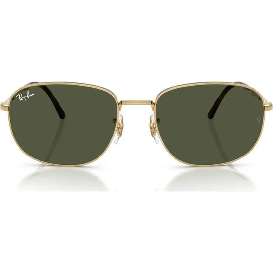 Ray-Ban RB 3754 Lunettes de Soleil Unisexe - Monture Or et Verres Verts