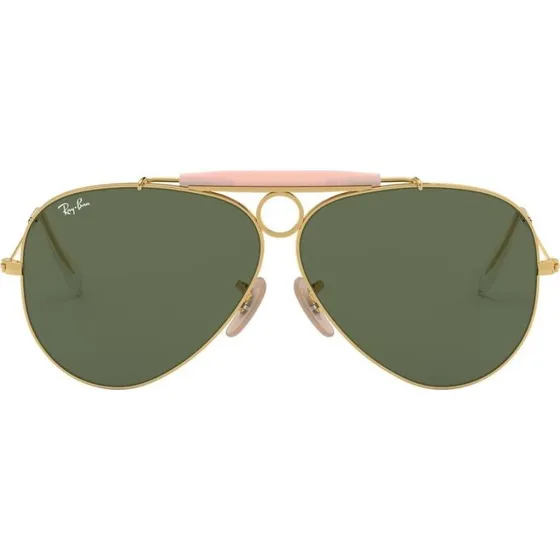 Ray-Ban Shooter RB3138 Lunettes de Soleil Pilote Or et Vert 58mm