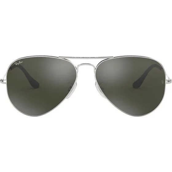 Ray-Ban Aviator RB3025 Lunettes de Soleil Argentées et Verres Gris