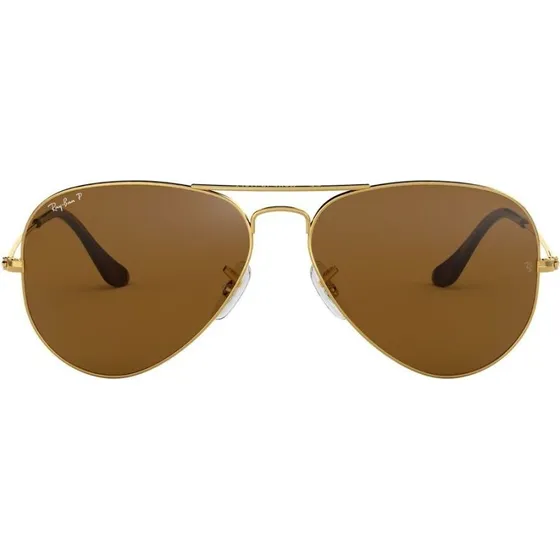 Ray-Ban Aviator RB3025 Lunettes de Soleil Polarisées Or et Marron