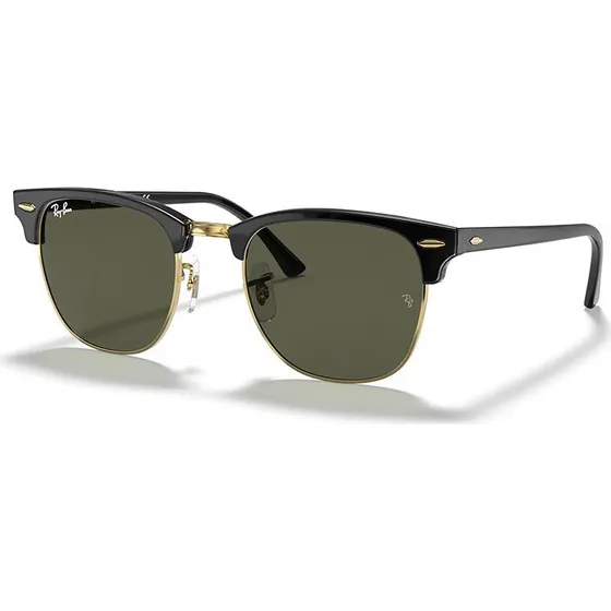 Ray-Ban Clubmaster RB3016 Lunettes de Soleil Carrées Noir/Or