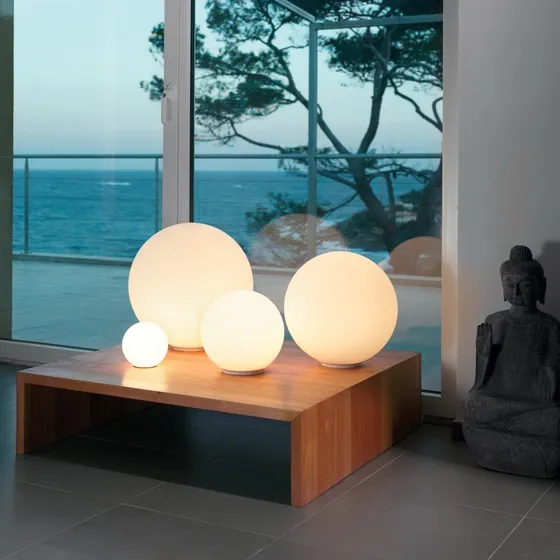 Artemide Dioscuri Lampe à poser sphérique, 42 cm, Blanc