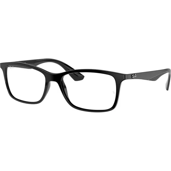 Ray-Ban RX7047 Lunettes de Vue Carrées Unisexe Noir Transparent