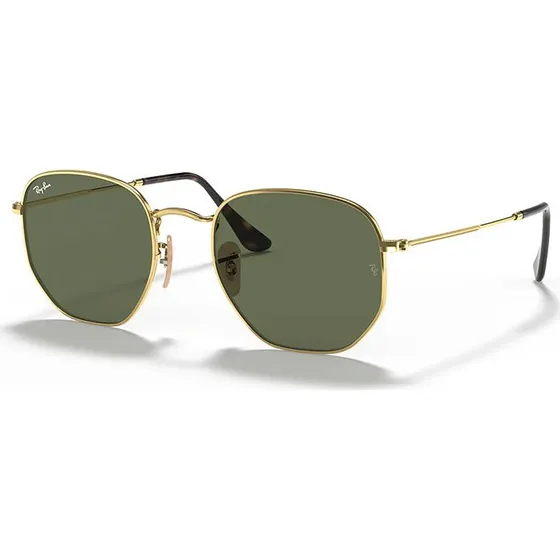 Ray-Ban RB3548N Hexagonal Lunettes de Soleil Or et Vert