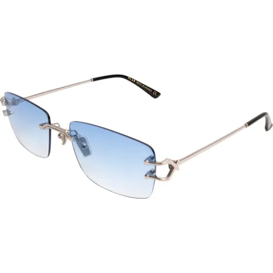 XLAB Burano Lunettes de Soleil Carrées en Métal Or et Bleu Clair