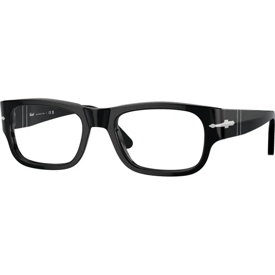 Persol PO3324V Montures Optiques Homme en Acétate Noir Transparent