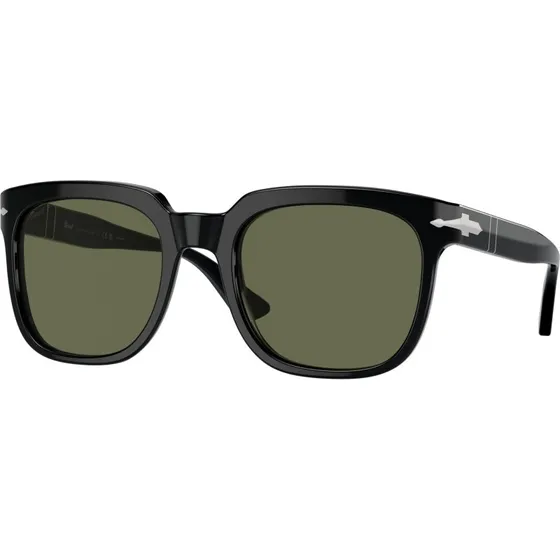 Persol PO3323S 95/58 Lunettes de Soleil Carrées Polarisées Noir et Vert