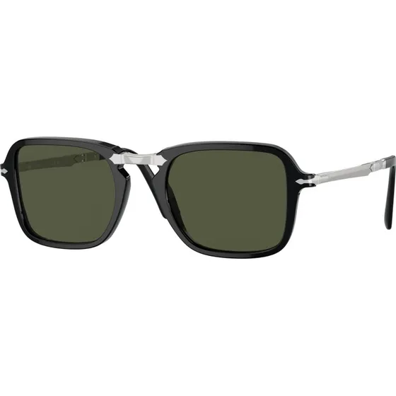 Persol PO3330S 95/31 Lunettes de Soleil Carrées en Acétate Noir et Vert