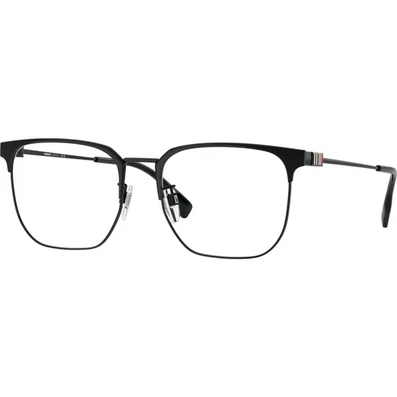 Burberry Homme BE1383D 1001 - Lunettes Optiques Carrées en Métal Noir