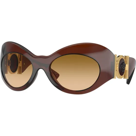 Versace VE4462 Lunettes de Soleil Géométriques Marron et Jaune