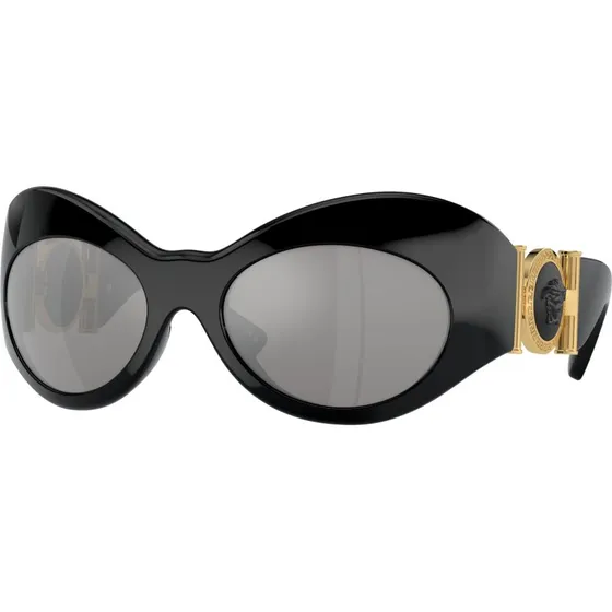 Versace VE4462 Lunettes de Soleil Géométriques Noires et Grises