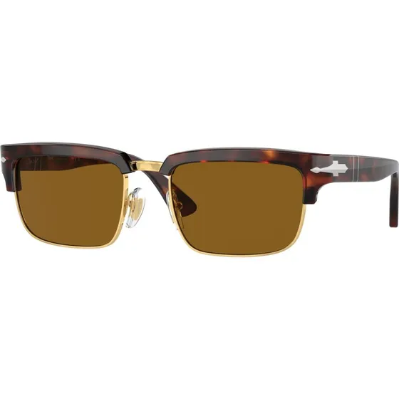 Persol PO3354S Lunettes de Soleil Carrées en Acétate Écaille Marron
