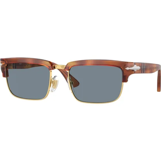 Persol PO3354S Lunettes de Soleil Carrées en Acétate Marron et Bleu