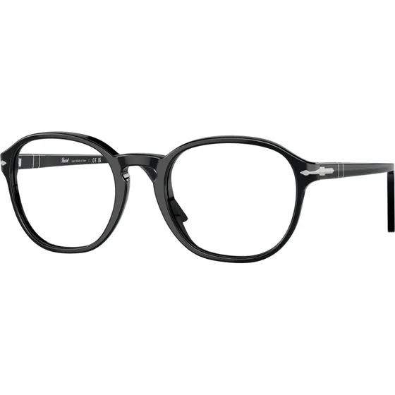 Persol PO3343V 95 Lunettes Optiques Pantos en Acétate Noir Transparent