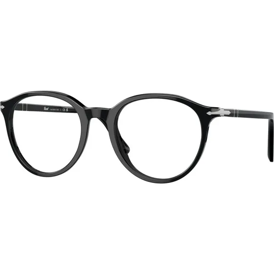 Persol PO3353V 95 Lunettes Optiques Pantos en Acétate Noir Transparent