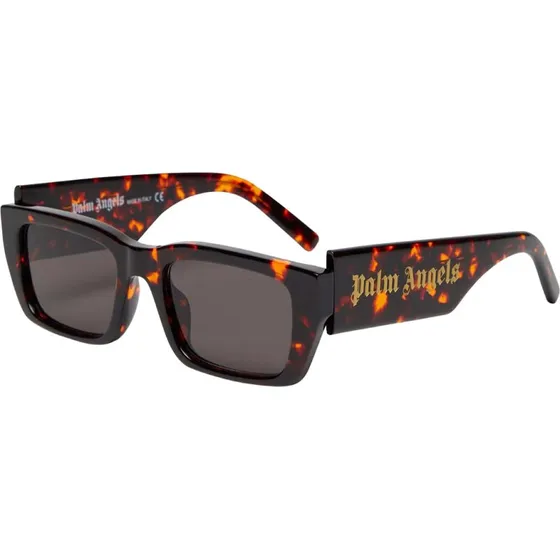 Palm Angels Lunettes de Soleil PERI006 Carrées Havane et Gris