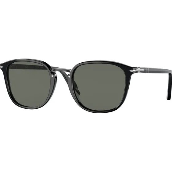 Persol PO3186S Lunettes de Soleil Polarisées Rondes Noir/Vert