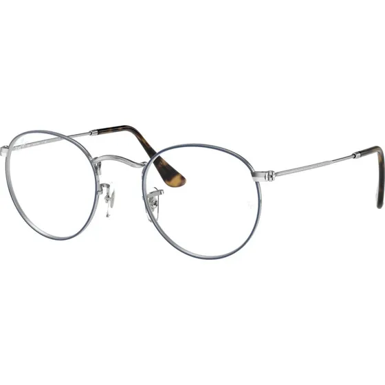Ray-Ban RX3447V Round Metal - Monture Optique Ronde Bleu Transparent