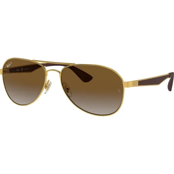 Ray-Ban RB3549 Lunettes de Soleil Pilote Or et Marron Polarisé