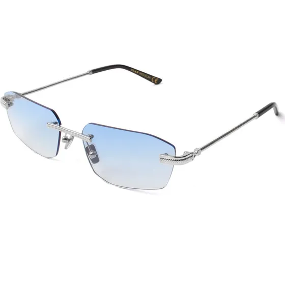 XLAB Elba Lunettes de soleil Carrées en Métal Or et Lentilles Fumées