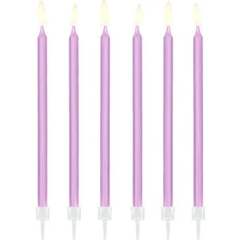 Bougie Anniversaire Violet 12,5 cm - 12 Units