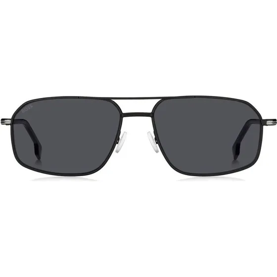 Boss 1603/S Lunettes de Soleil Homme Carrées Noir et Gris 58mm