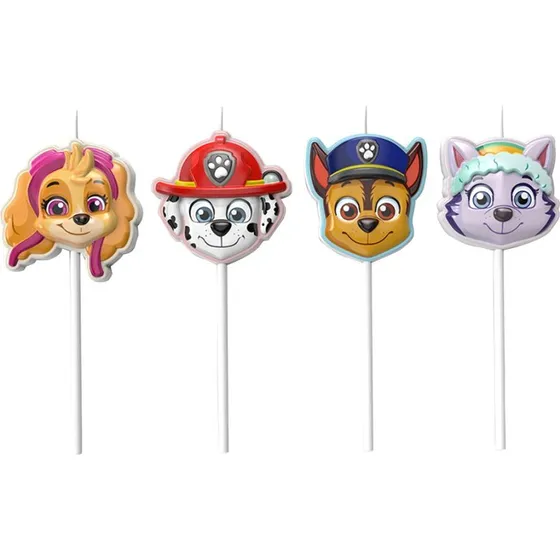 Dekora Bougies 2D Pat'Patrouille x4 - 9 cm