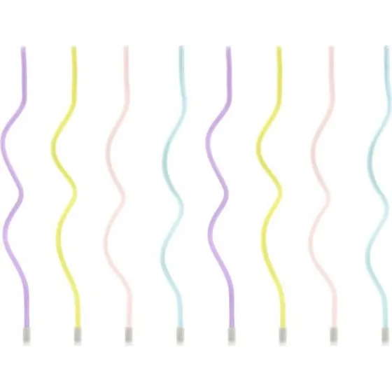 Bougie Anniversaire Boucle Mixte 14cm - 8 units