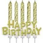 PME Bougies Or Happy Birthday 17 pices
