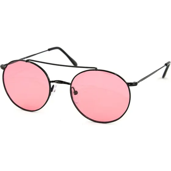 Exit+ Lunettes de soleil EX363 C.03 Rondes en Métal Noir et Rose