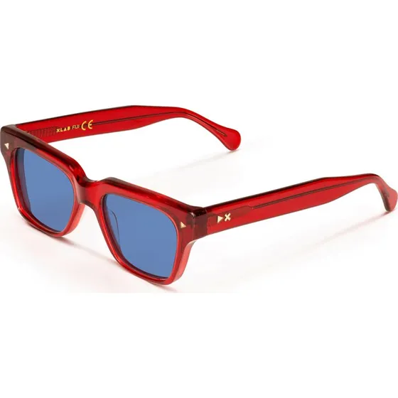 XLAB Fiji Lunettes de Soleil Carrées en Acétate Noir et Vert