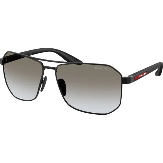 Prada Linea Rossa Lunettes de Soleil Aviateur Métal Noir et Gris