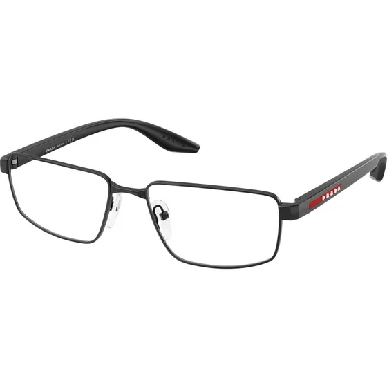 Prada Linea Rossa PS 52RV 1AB1O1 - Lunettes Optiques Carrées Métal Noir