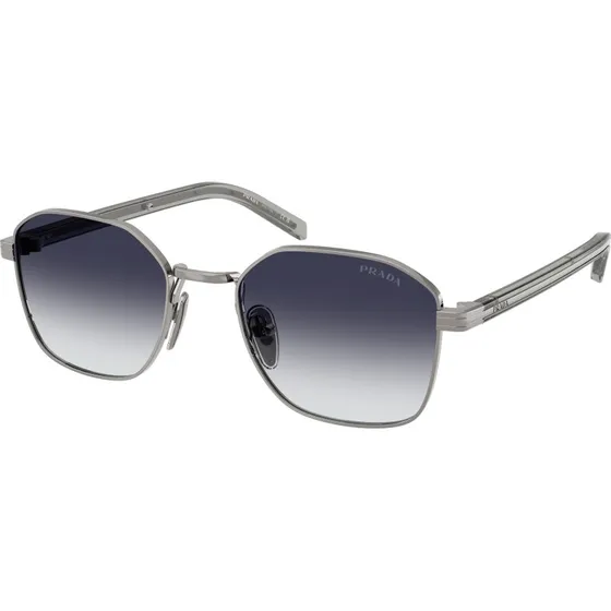 Prada Homme PR C50S Lunettes de Soleil Carrées en Acier Gris