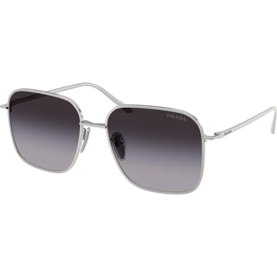 Prada PR C54SD Lunettes de Soleil Carrées en Métal Argenté