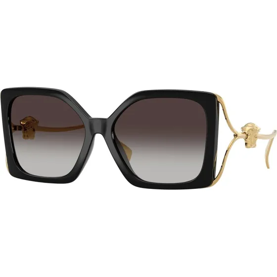 Versace VE4502U Lunettes de Soleil Carrées Noires et Grises