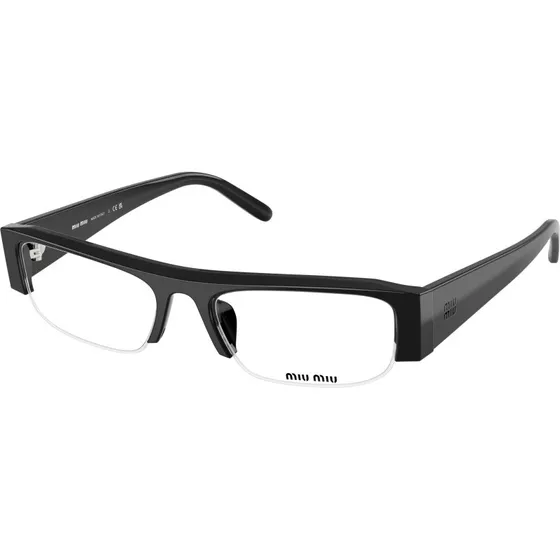 Miu Miu MU B07S 16K08N Lunettes de Soleil Carrées Noir Transparent