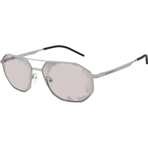 Emporio Armani EA2147 Lunettes de Soleil Homme Argent Géométrique