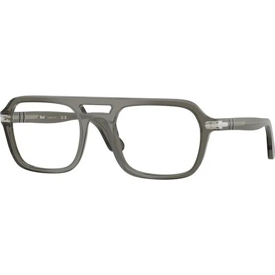Persol PO3394V 1103 - Monture Optique Carrée en Acétate Gris Transparent