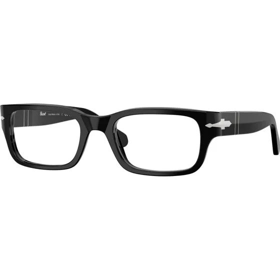 Persol PO3399V 95 Montures Optiques Carrées en Acétate Noir Transparent