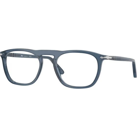 Persol PO3391V 1197 - Montures Optiques Carrées en Acétate Bleu Transparent