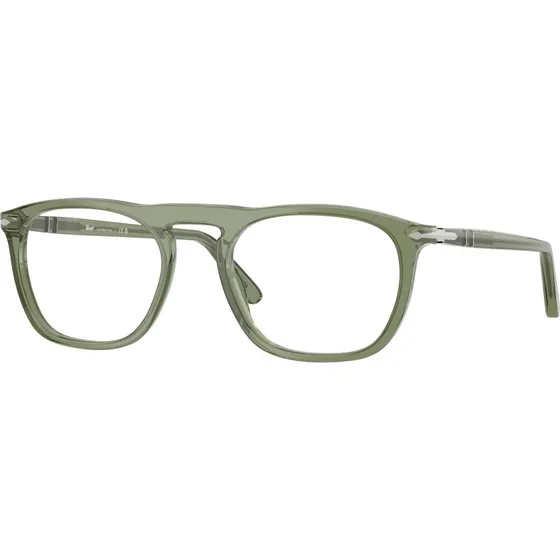 Persol PO3391V 1226 - Montures Optiques Carrées en Acétate Vert Transparent