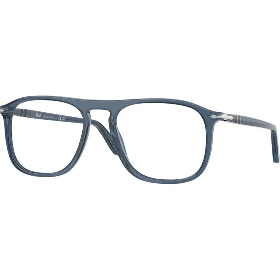 Persol PO3392V 1197 - Montures Optiques Carrées en Acétate Bleu Transparent