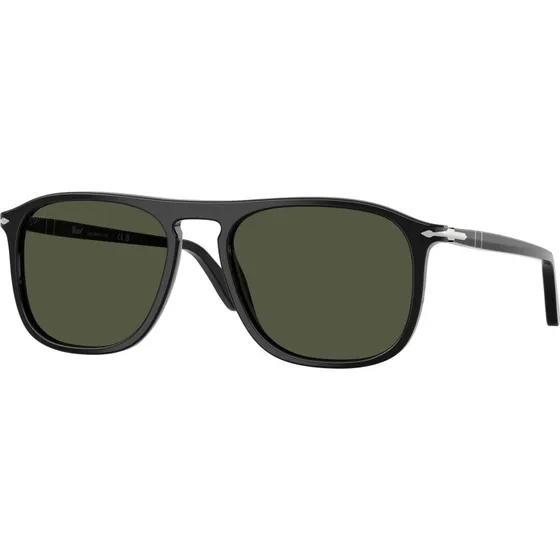 Persol PO3392S 95/31 Lunettes de Soleil Carrées en Acétate Noir et Vert