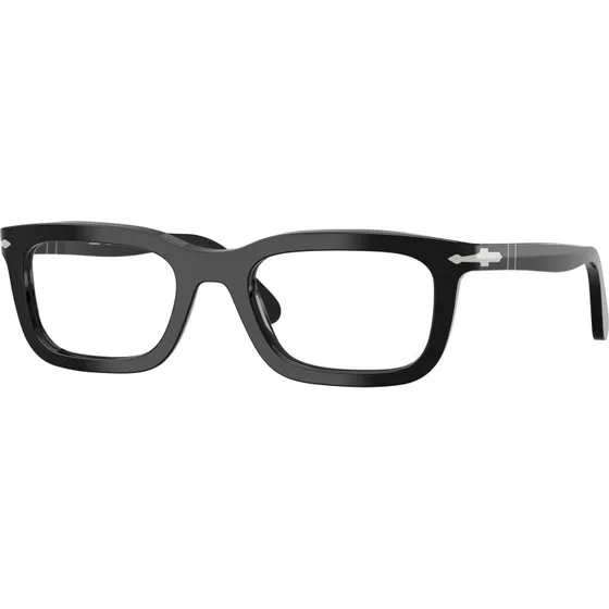 Persol PO3397V 95 Lunettes Optiques Carrées en Acétate Noir Transparent