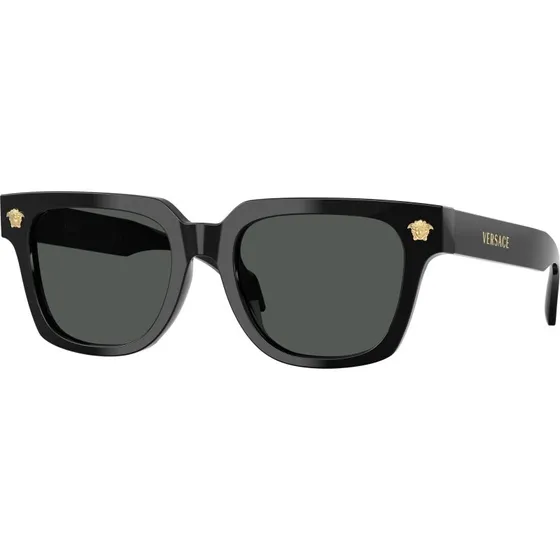 Versace Homme VE4510U Lunettes de Soleil Carrées en Acétate Noir et Gris