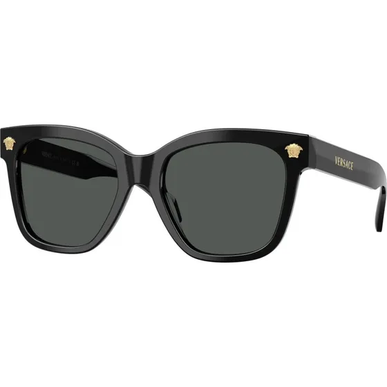 Versace VE4511 Lunettes de Soleil Carrées en Acétate Noir et Gris