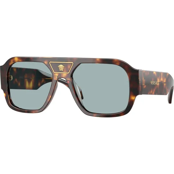 Versace Homme VE4508U Lunettes de Soleil Carrées Écaille et Verres Bleus
