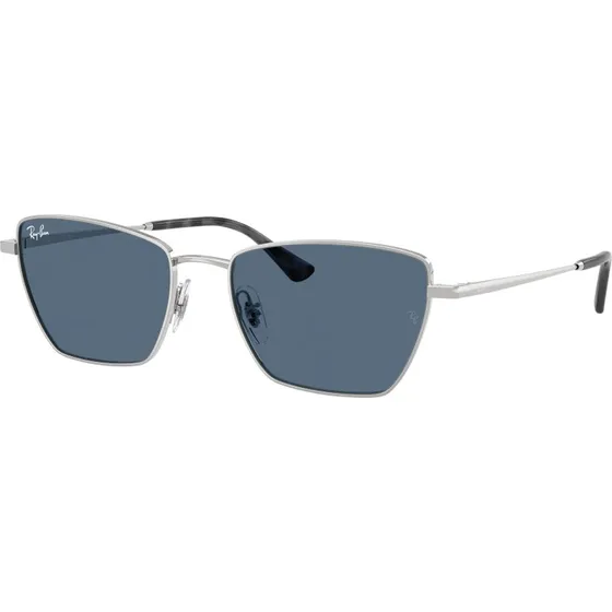Ray-Ban RB3783 Lunettes de Soleil Géométriques Argentées et Bleues