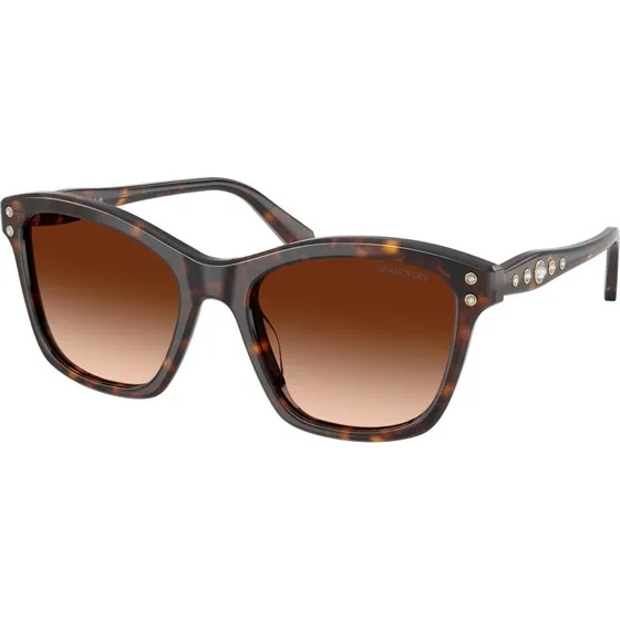 Swarovski SK6063 Lunettes de Soleil Carrées en Acétate Écaille